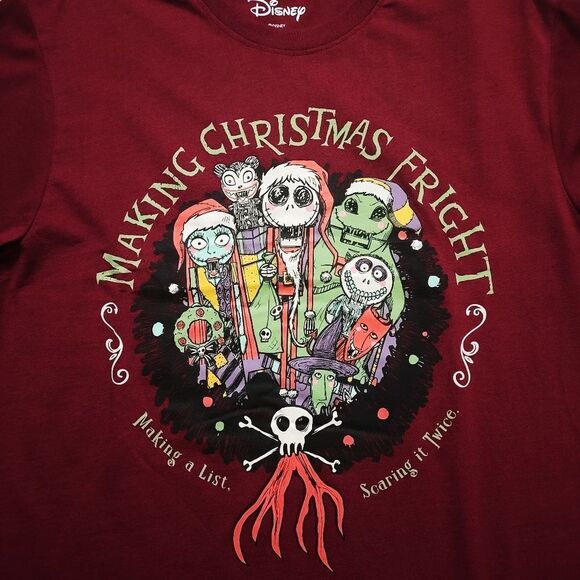 Disney Nightmare Before Christmas Shirt Sleeve Unisex T-Shirt Medium #G - Picture 2 of 4